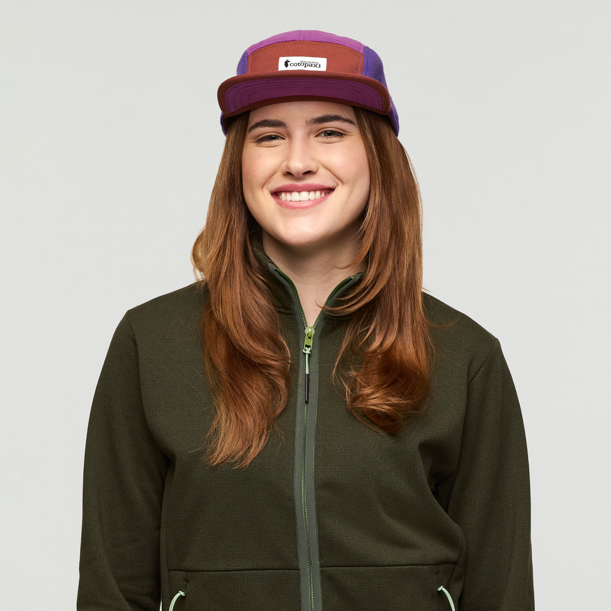 Fleece 5-Panel Hat, Rusty/Mauve