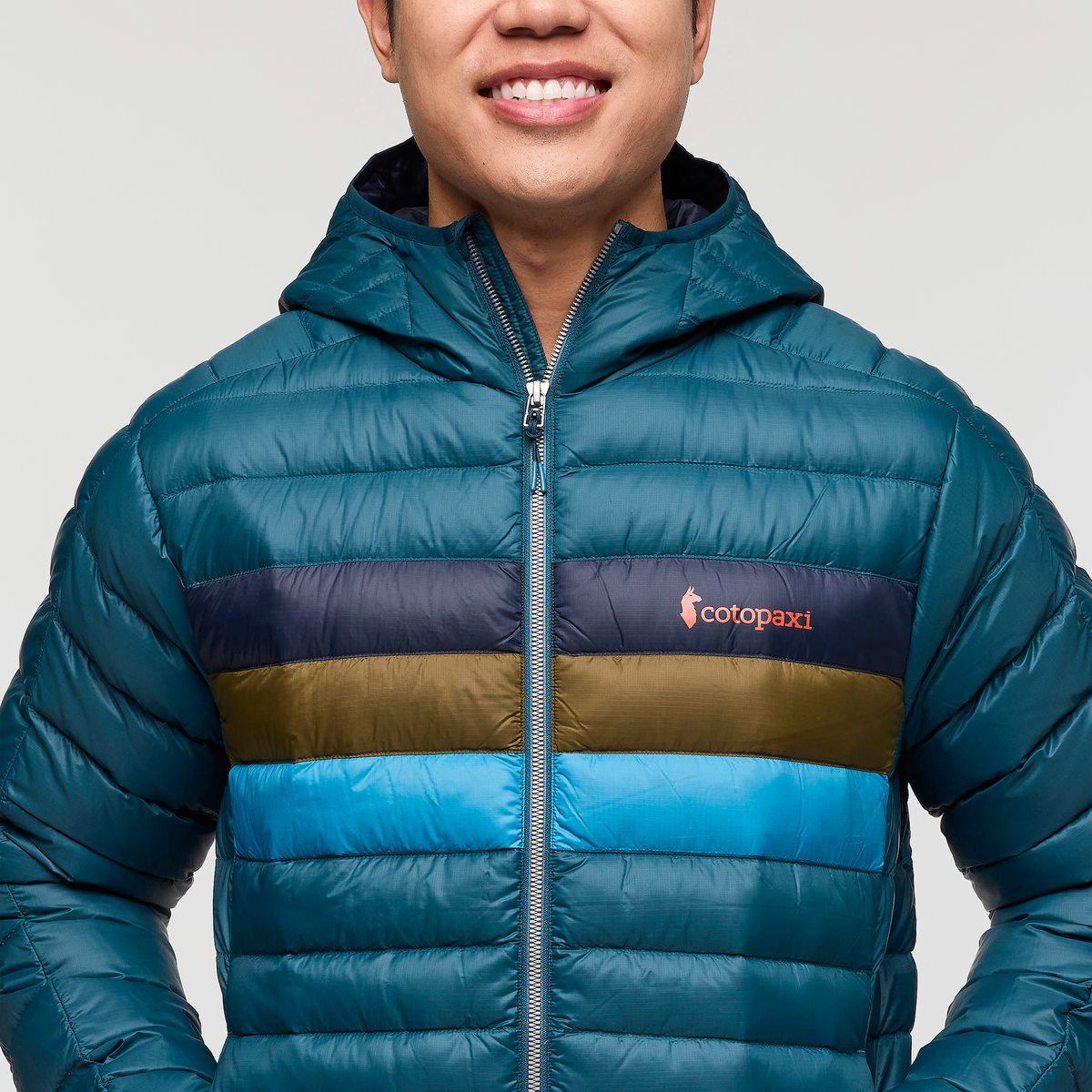 Fuego Hooded Down Jacket - Men's, Abyss Stripes