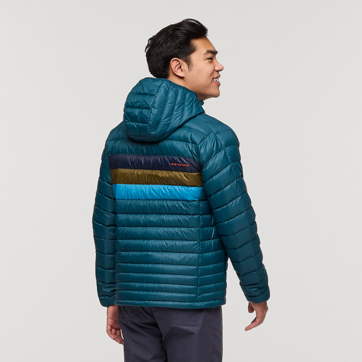 Fuego Hooded Down Jacket - Men's, Abyss Stripes