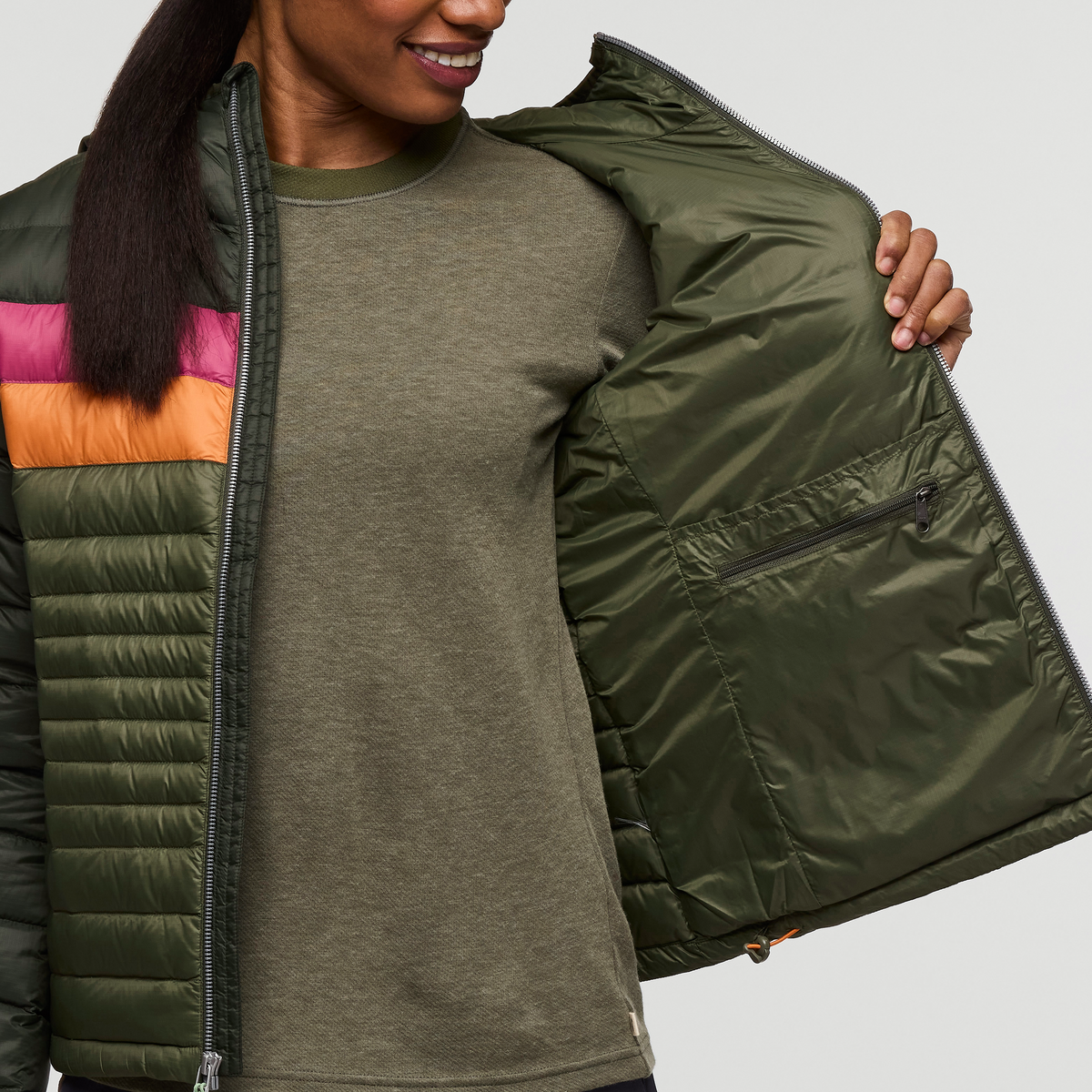 Fuego Down Hooded Jacket - Women's, Woods/Fatigue