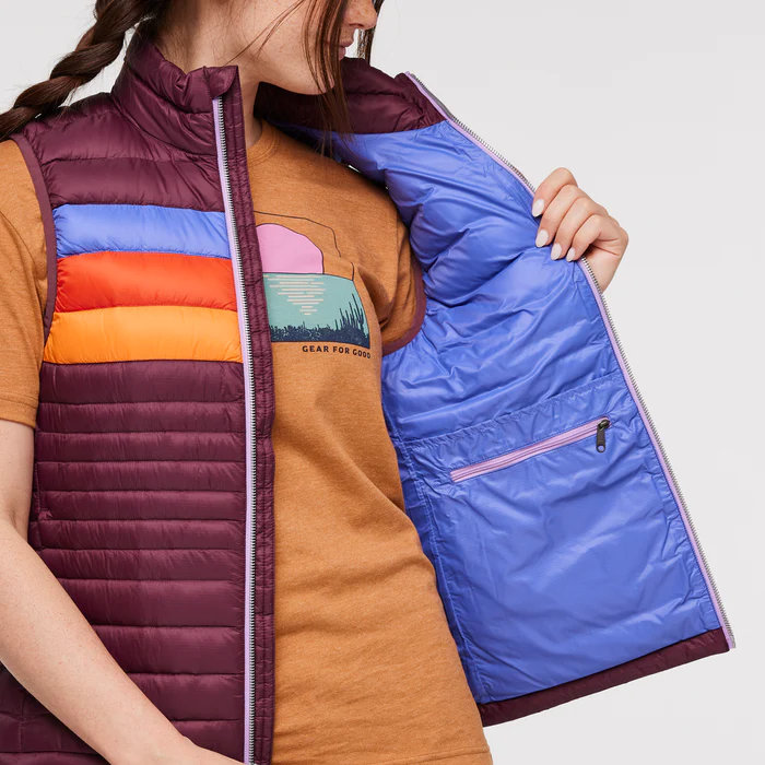 Fuego Down Vest - Women's, Wine Stripes