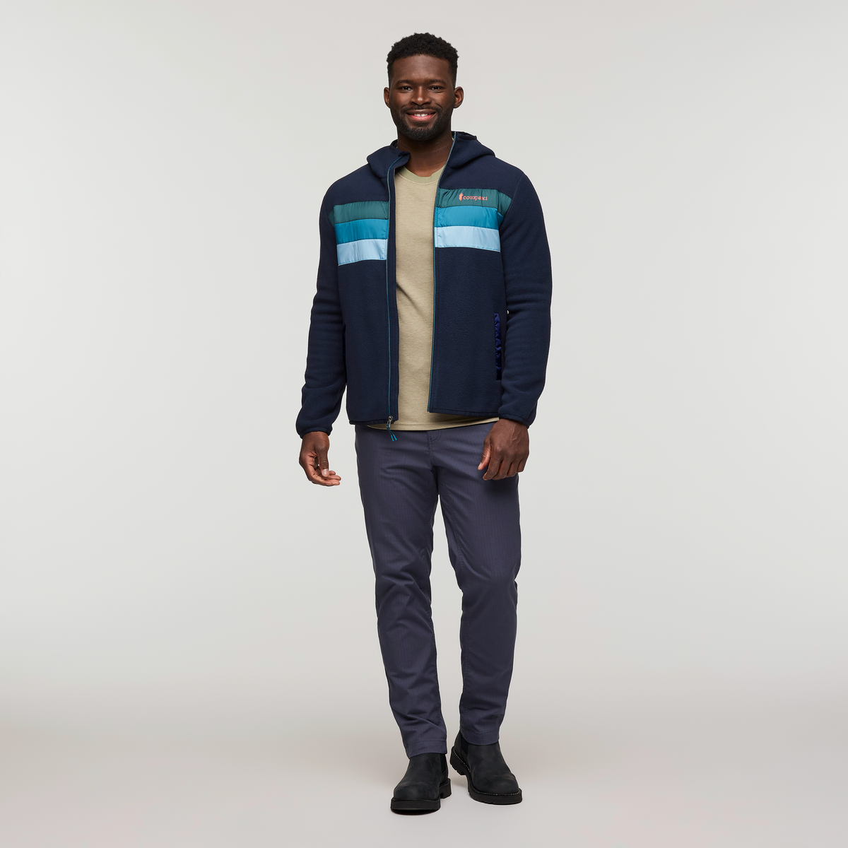 Teca Fleece Hooded Full-Zip Jacket - Men's, Mariana Trench, Model Kirk