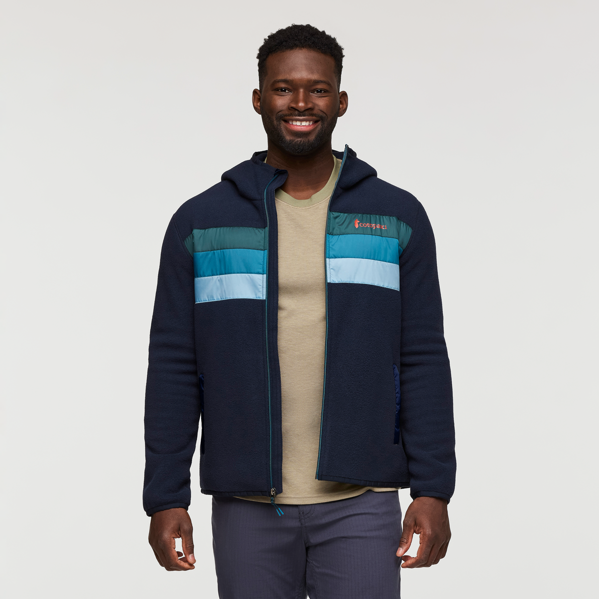 Teca Fleece Hooded Full-Zip Jacket - Men's, Mariana Trench, Model Kirk