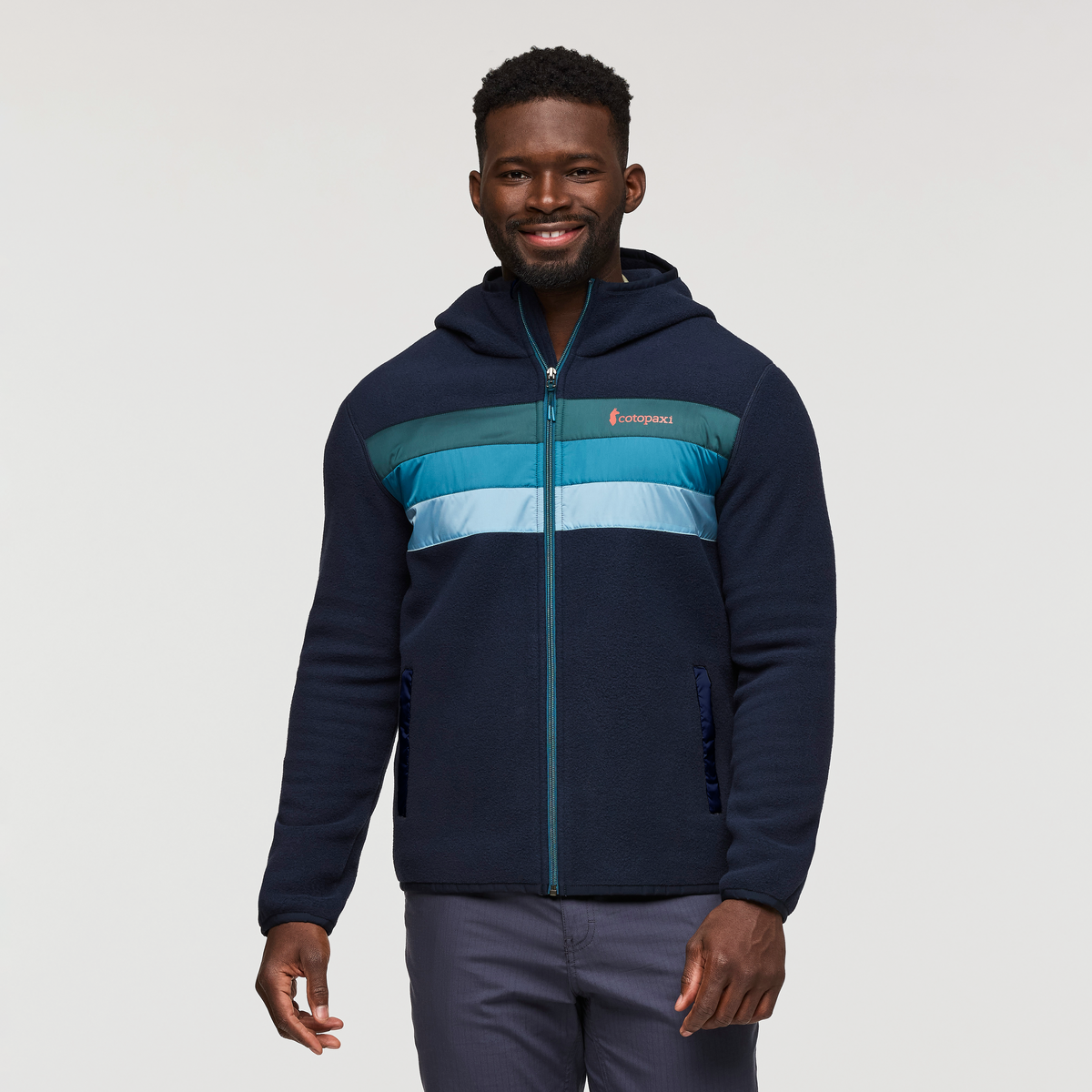 Teca Fleece Hooded Full-Zip Jacket - Men's, Mariana Trench, Model Kirk