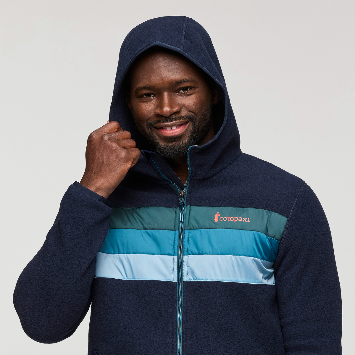 Teca Fleece Hooded Full-Zip Jacket - Men's, Mariana Trench, Model Kirk