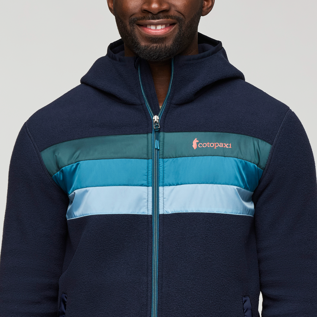 Teca Fleece Hooded Full-Zip Jacket - Men's, Mariana Trench, Model Kirk