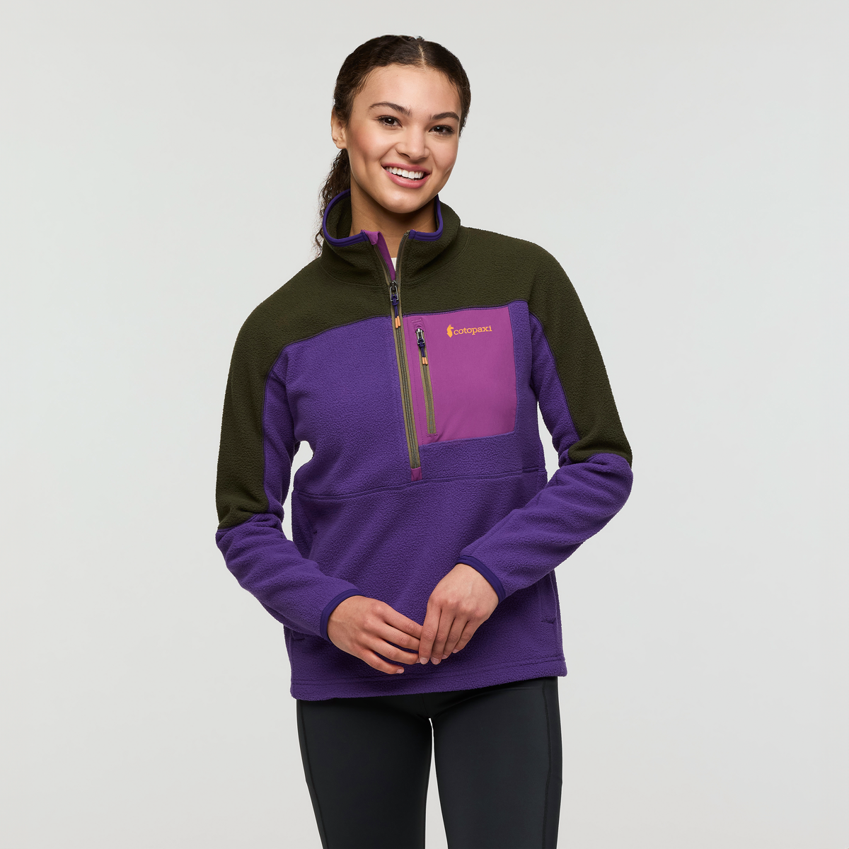 Abrazo Half-Zip Fleece Jacket - Women's, Woods/Black Violet