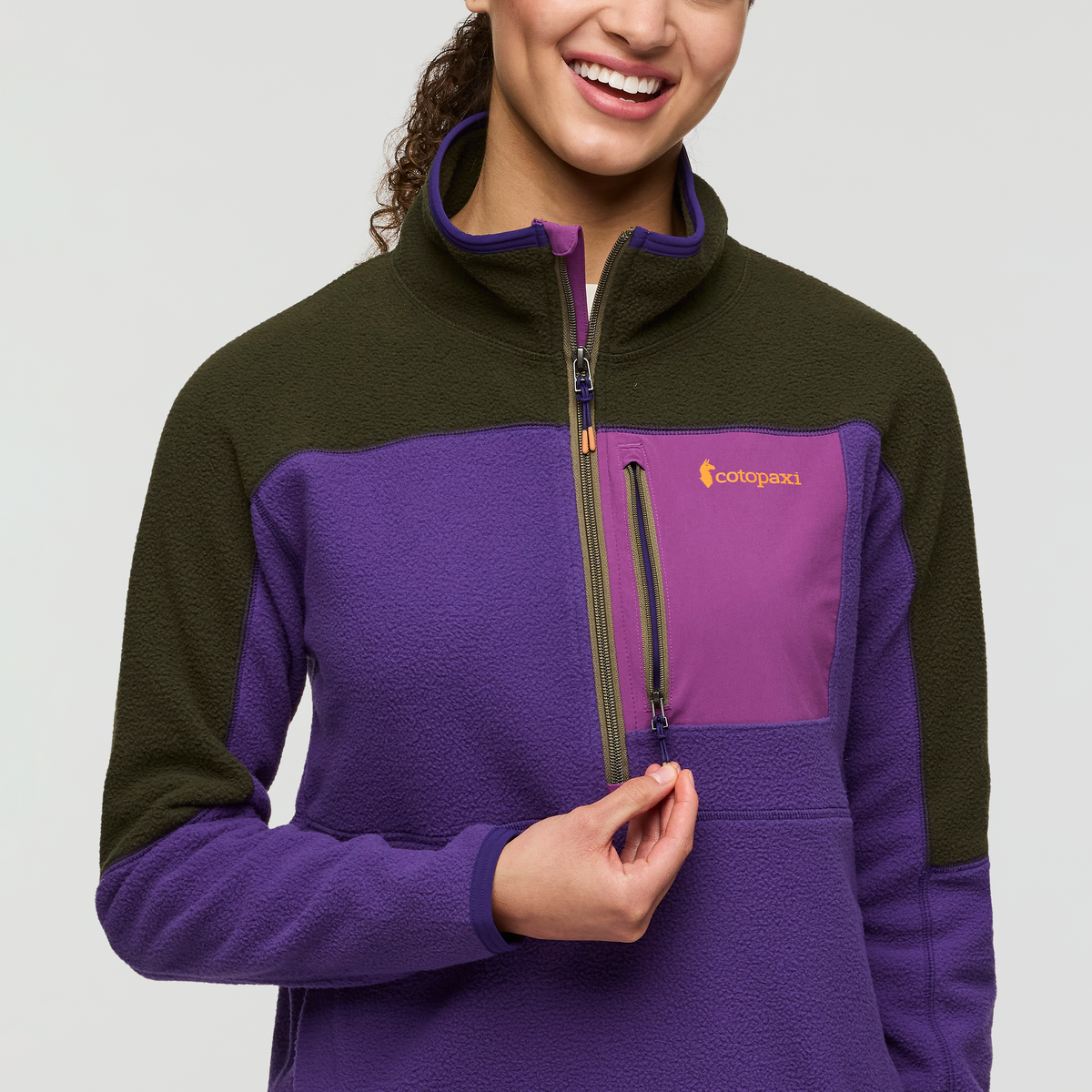 Abrazo Half-Zip Fleece Jacket - Women's, Woods/Black Violet