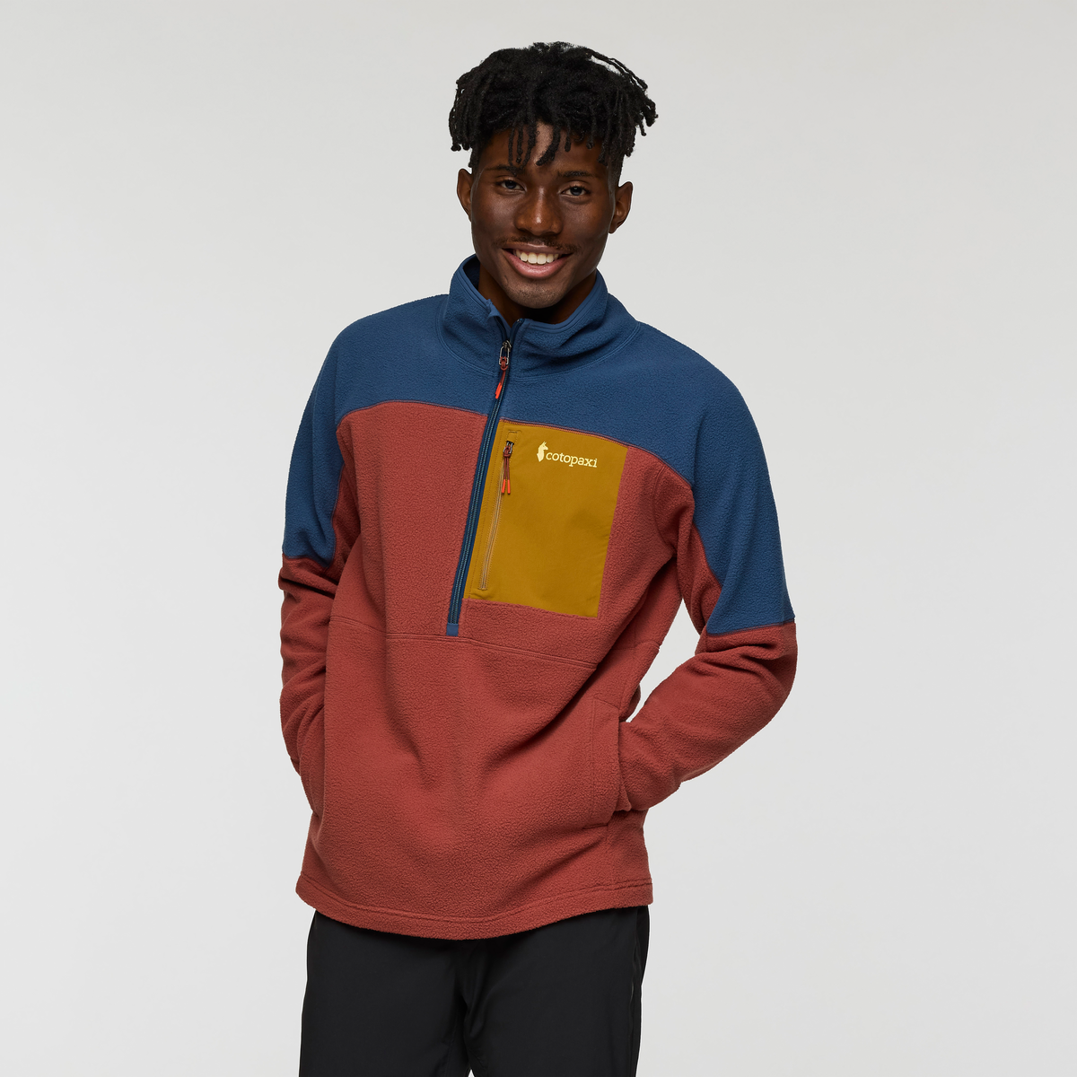 Abrazo Half-Zip Fleece Jacket - Men's, Deep Sea/Nutmeg