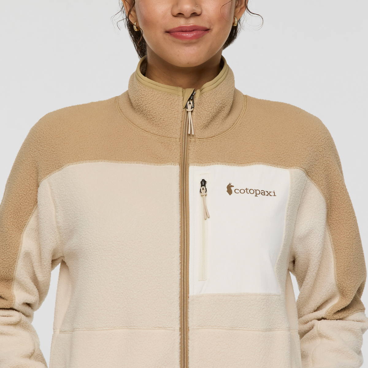 Abrazo Half-Zip Fleece Jacket - Women's, Khaki/Cream