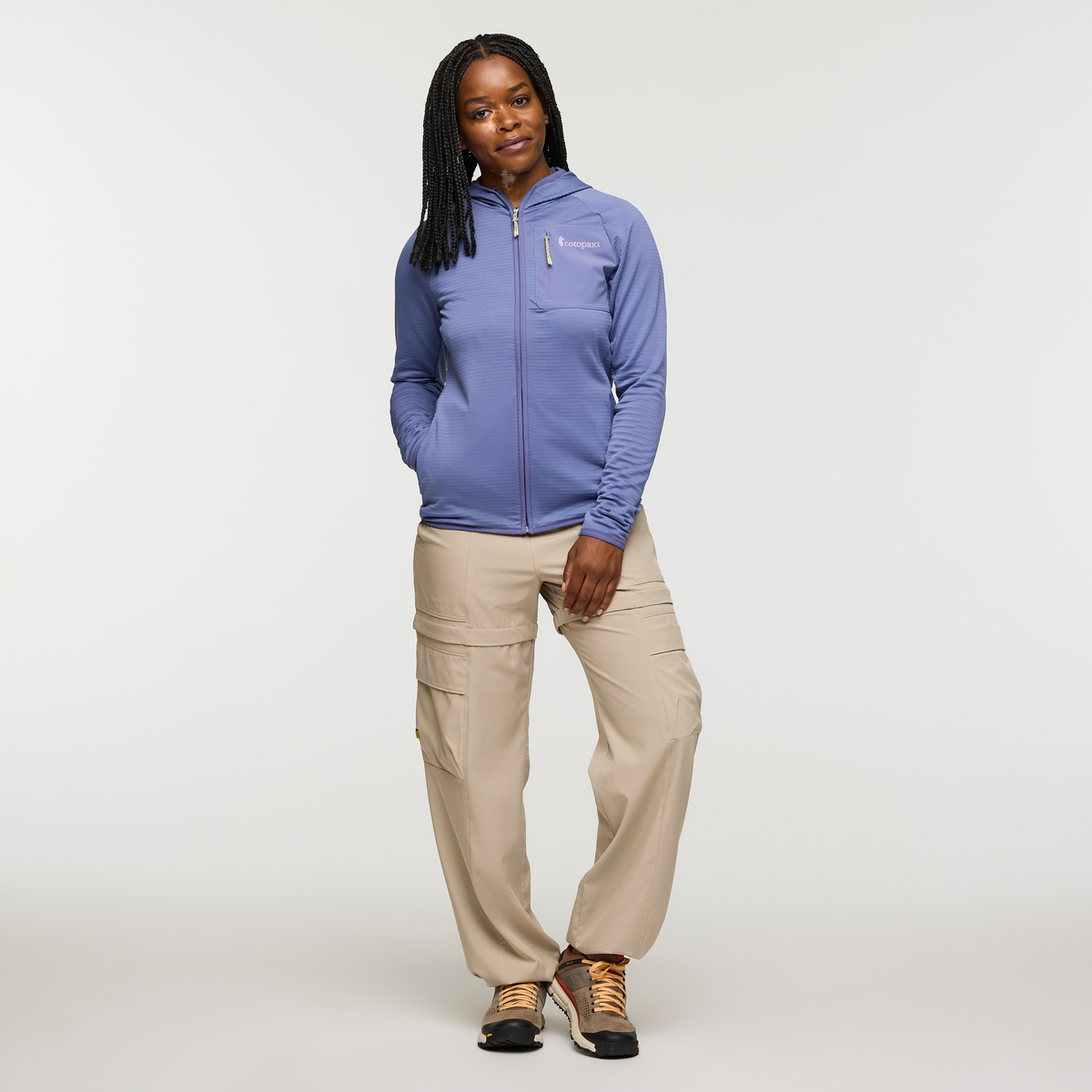 Otero Fleece Full-Zip Hooded Jacket - Women's, Blue Smoke