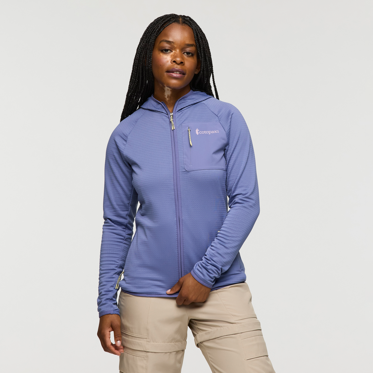 Otero Fleece Full-Zip Hooded Jacket - Women's, Blue Smoke