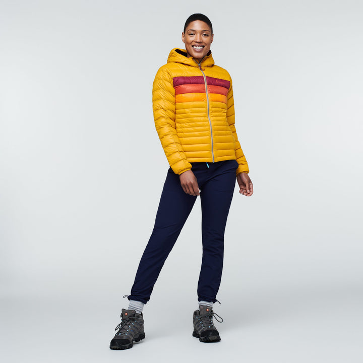 Fuego Down Hooded Jacket - Women's, Amber Stripes