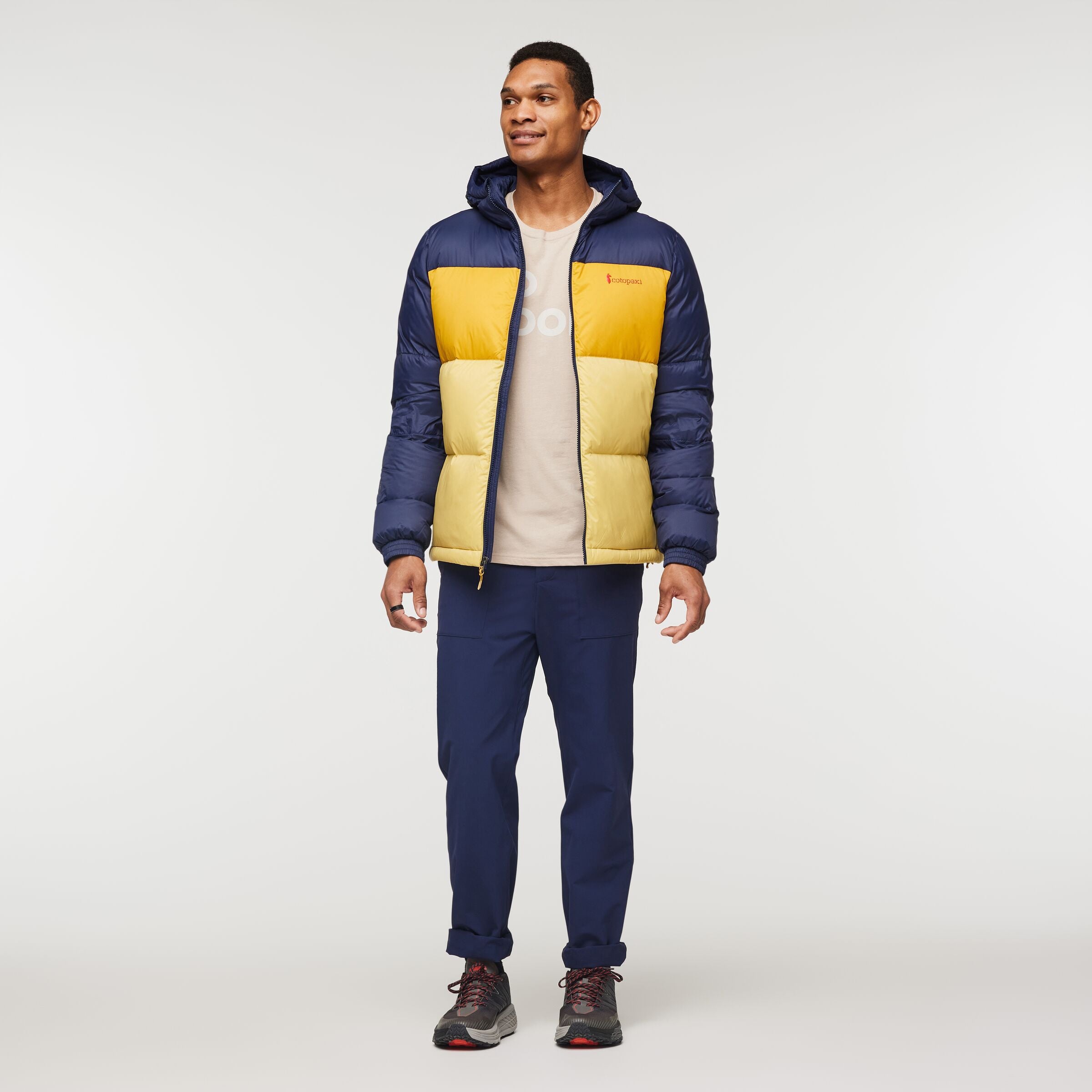 Solazo Down Hooded Jacket - Men's, Maritime/Amber