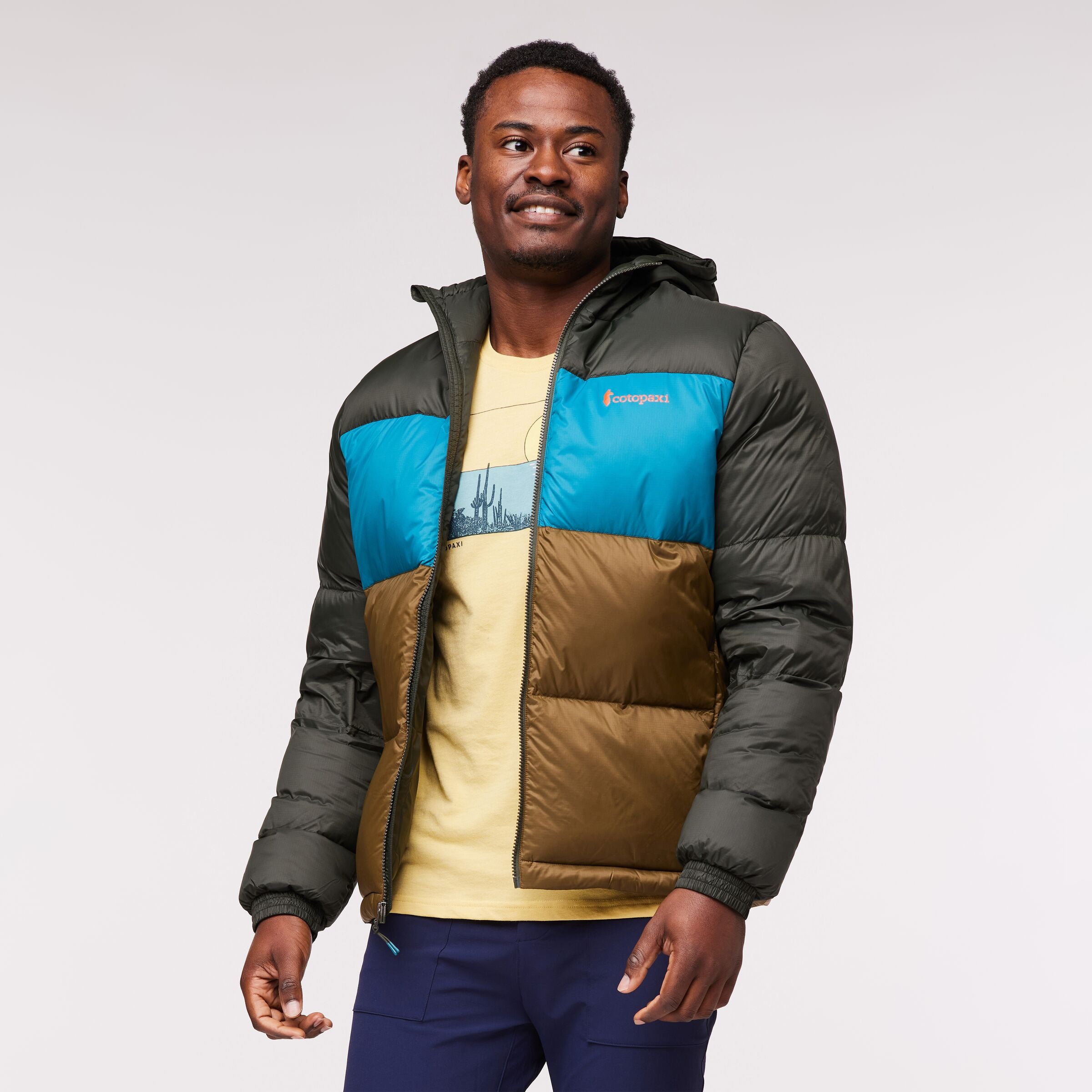 Solazo Down Hooded Jacket - Men's, Woods/Gulf