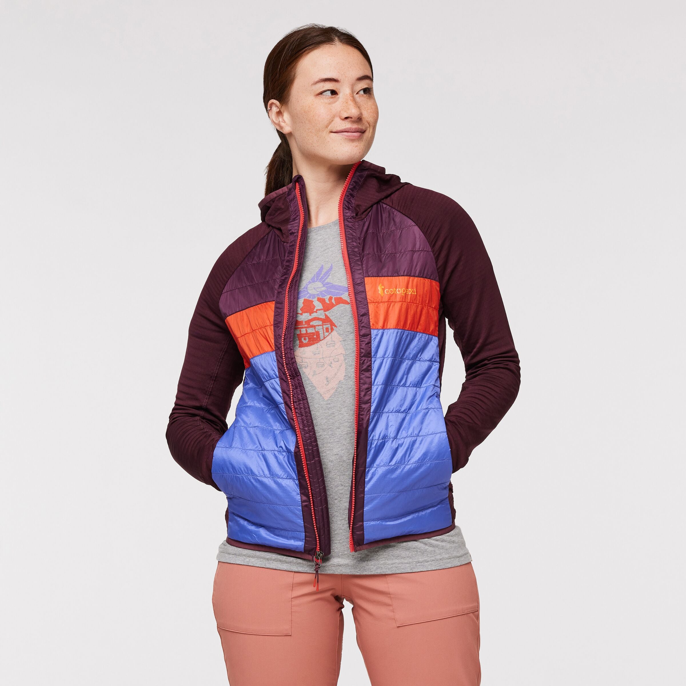 Capa Hybrid Insulated Hooded Jacket - Women's, Wine/Amethyst