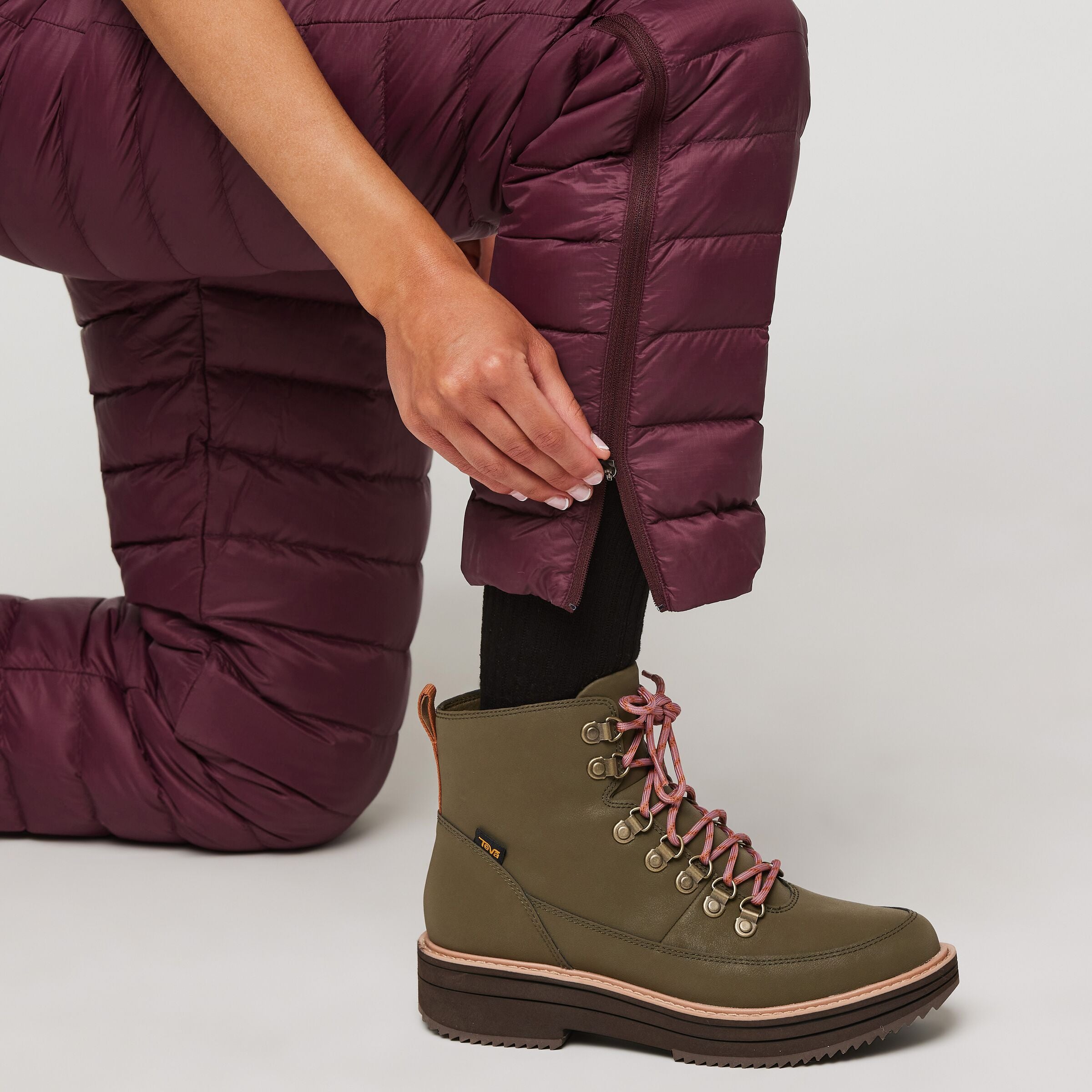 Fuego Down Overall - Women's, Wine Stripes