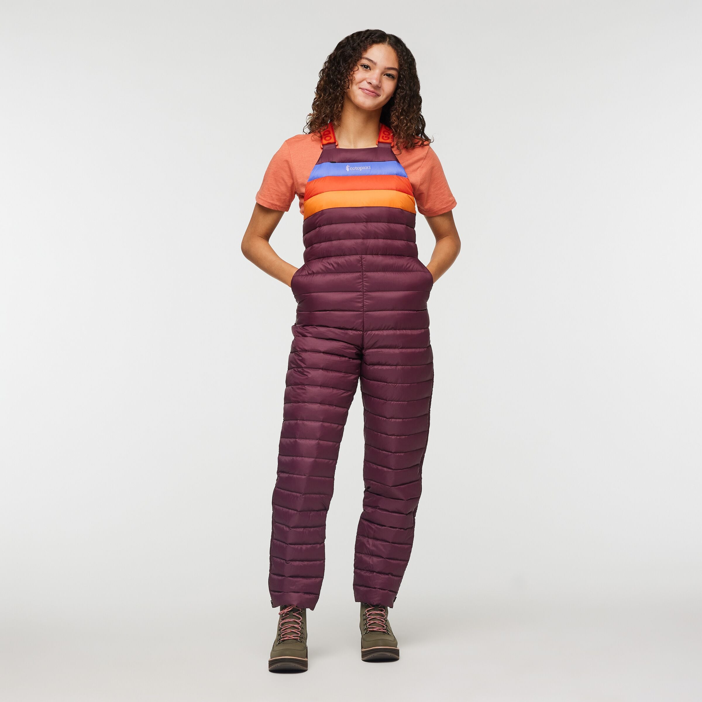 Fuego Down Overall - Women's, Wine Stripes