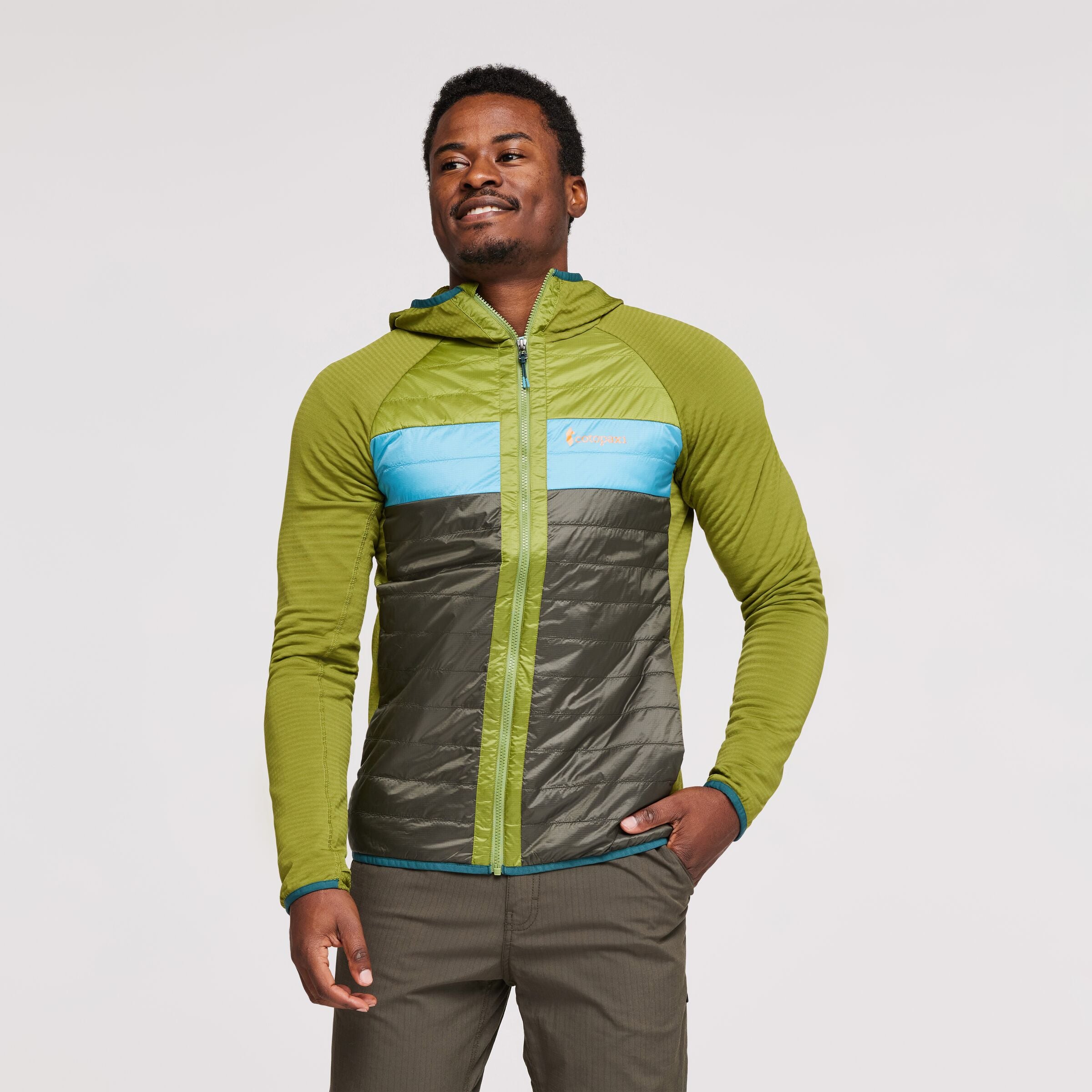 Capa Hybrid Insulated Hooded Jacket - Men's, Cedar & Iron, Model Jeremy