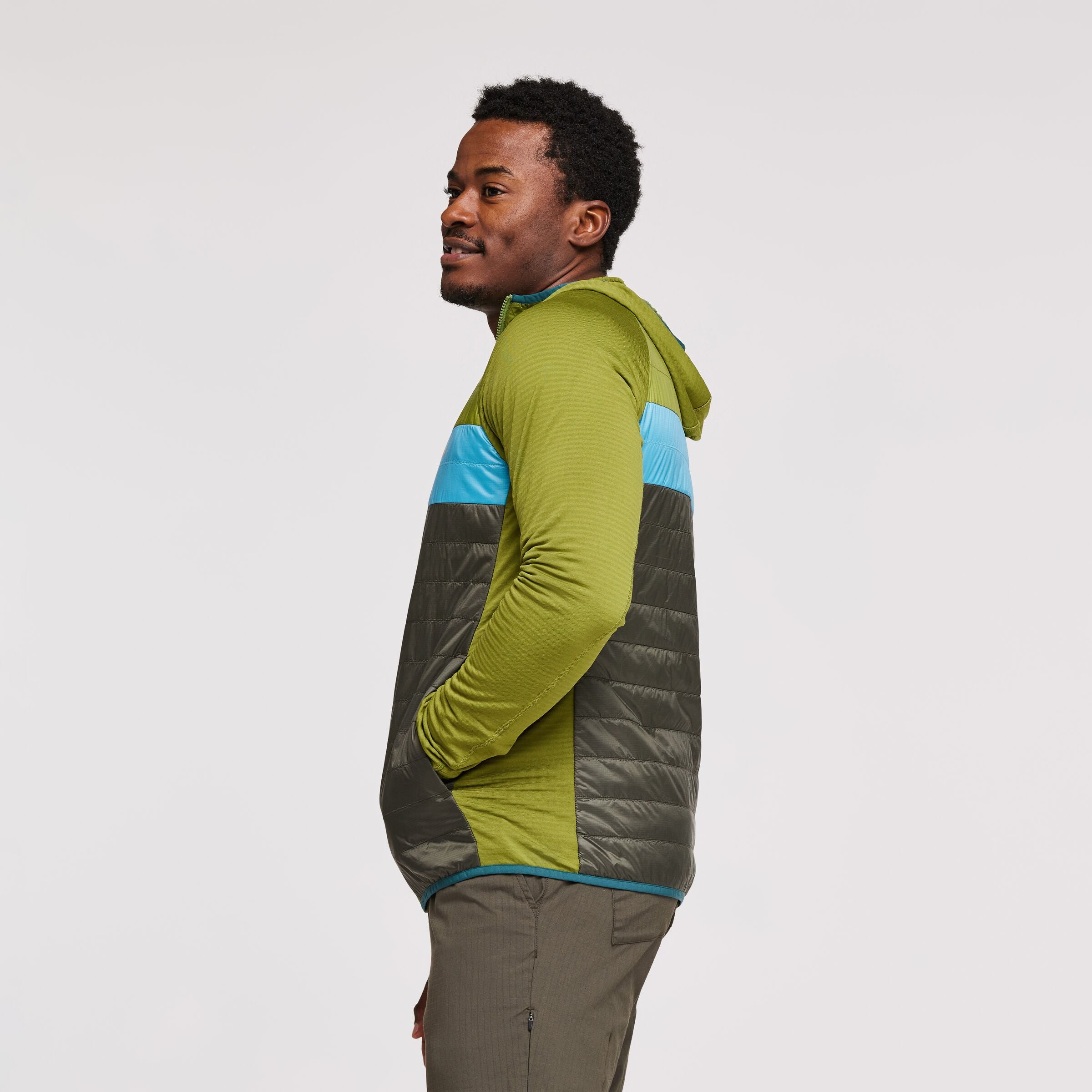 Capa Hybrid Insulated Hooded Jacket - Men's, Cedar & Iron, Model Jeremy