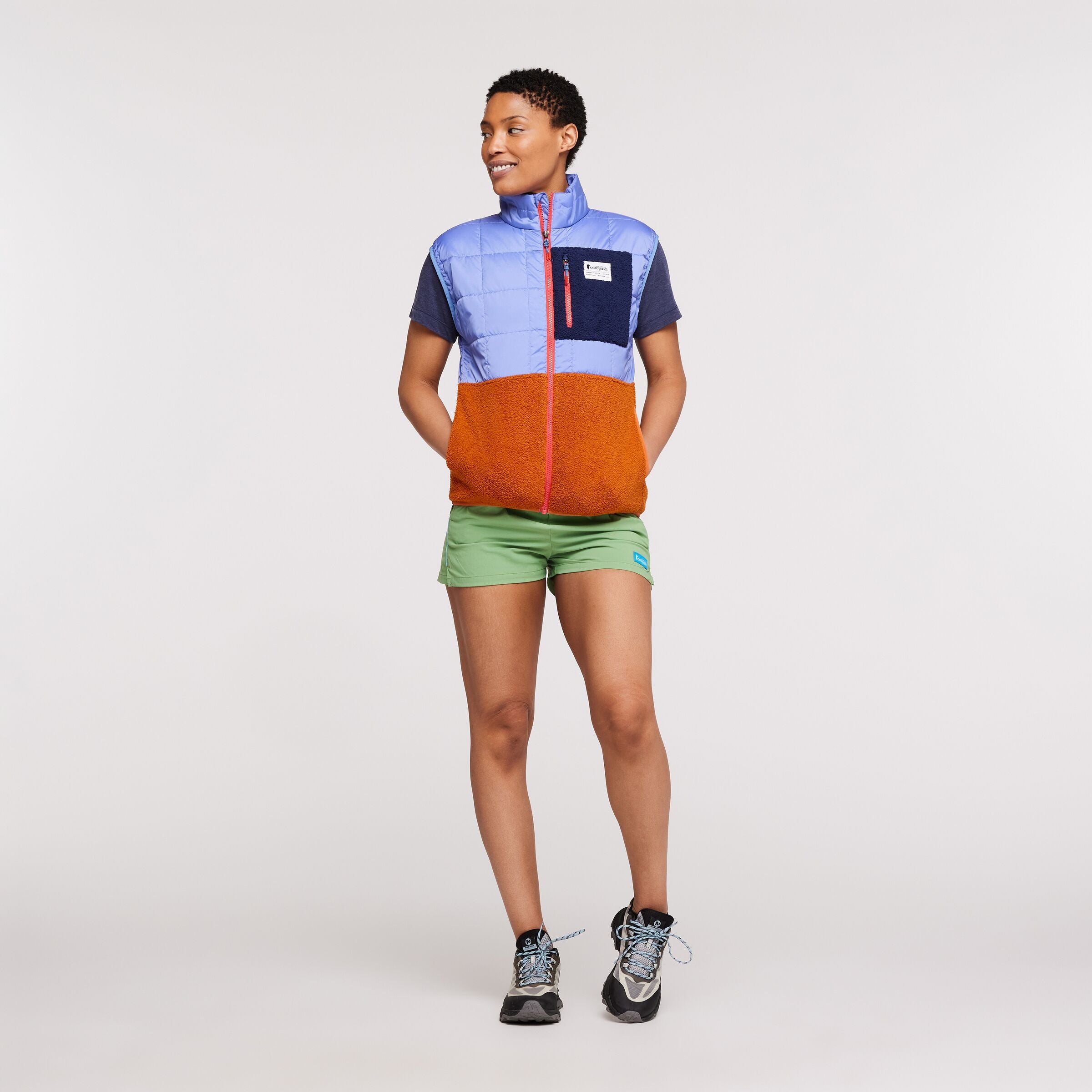Trico Hybrid Vest - Women's, Lupine & Mezcal, Model Callie