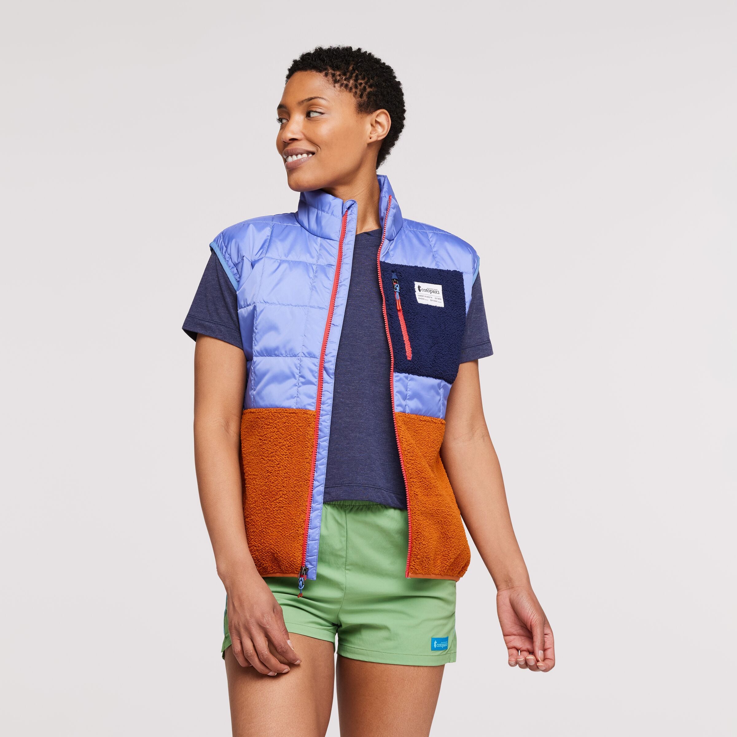 Trico Hybrid Vest - Women's, Lupine & Mezcal, Model Callie