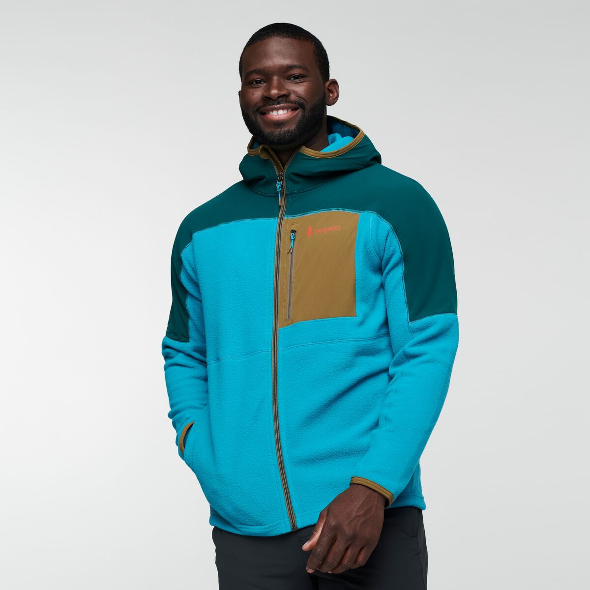 Abrazo Hooded Full-Zip Fleece Jacket - Men's, Deep Ocean/Mineral Blue