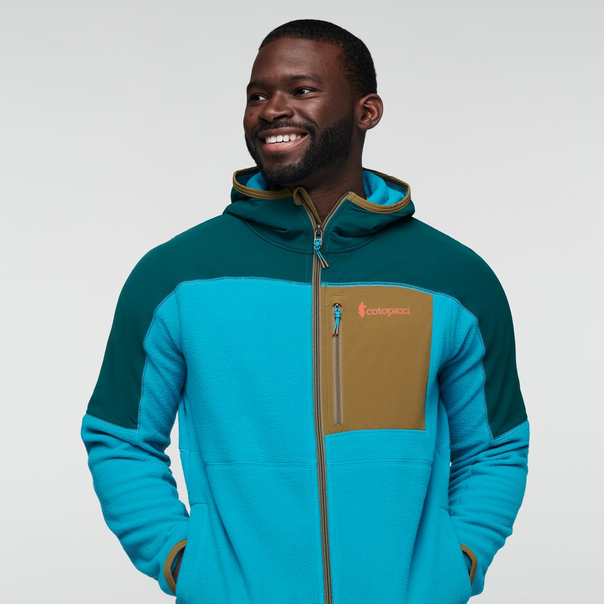 Abrazo Hooded Full-Zip Fleece Jacket - Men's, Deep Ocean/Mineral Blue