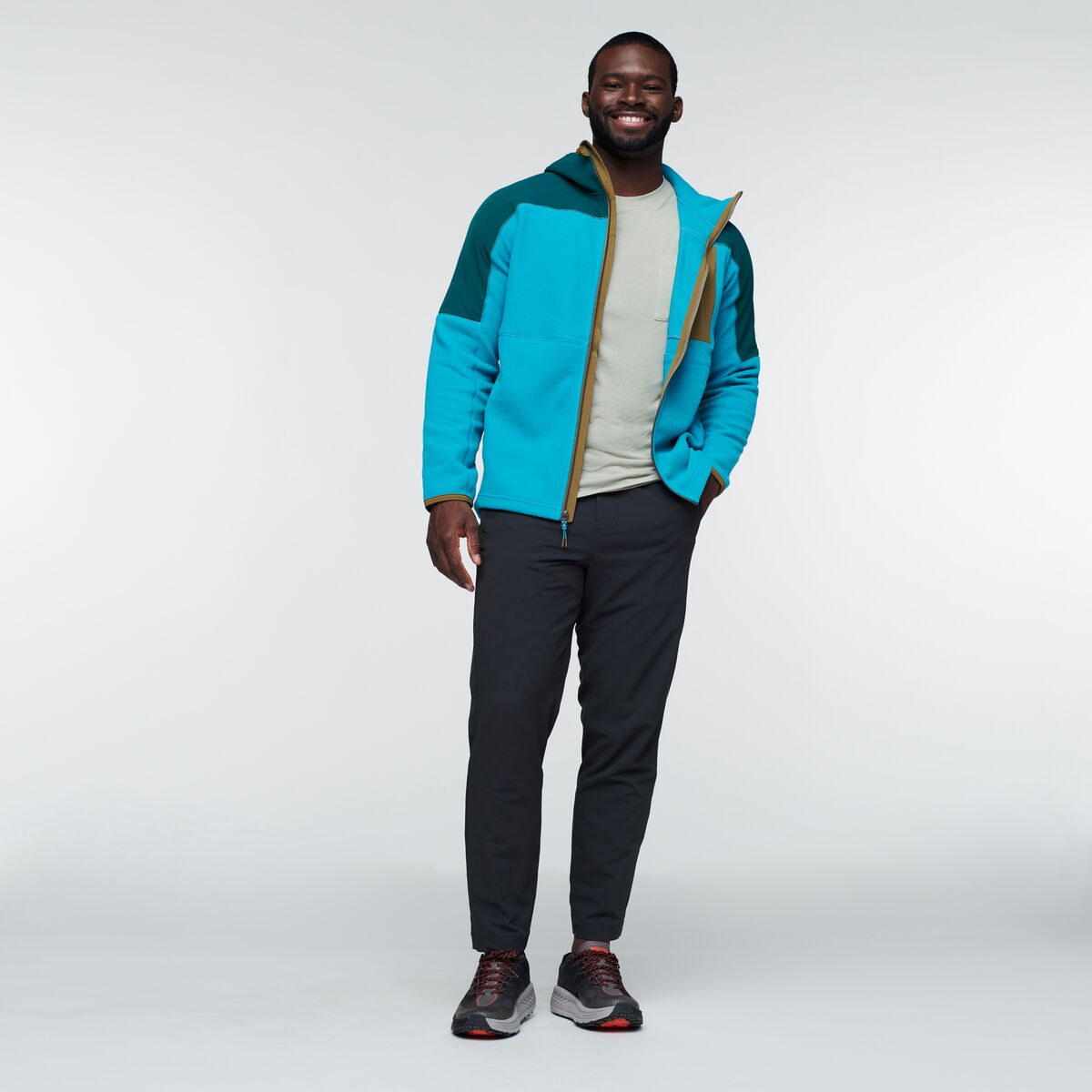 Abrazo Hooded Full-Zip Fleece Jacket - Men's, Deep Ocean/Mineral Blue