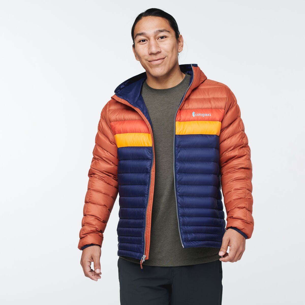 Fuego Down Hooded Jacket - Men's, Spice/Maritime