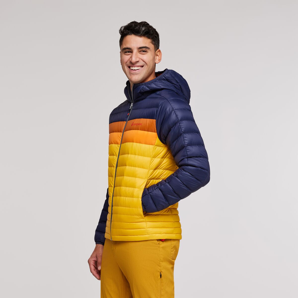 Fuego Hooded Down Jacket - Men's, Maritime/Sunset