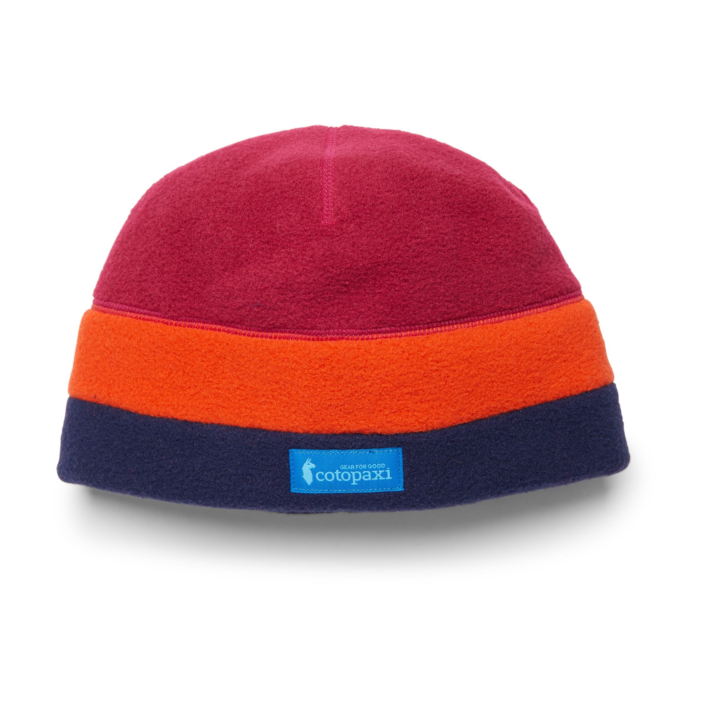 Teca Fleece Beanie, Raspberry Stripes